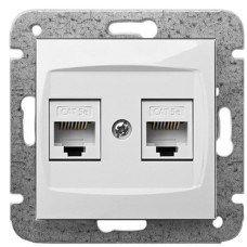Двомісна комп'ютерна розетка Elektro-Plast Carla 1749-10 2хRJ45 (білий)