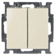 Двухклавишный проходной выключатель ABB Basic 55 2006/6/6 UC-92-507 (слоновая кость)