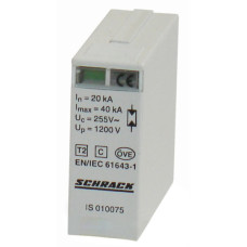 Модуль защитного разрядника Schrack IS010075 IS 20кА N-PE