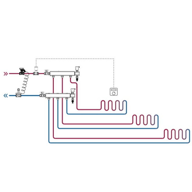 Колектор Danfoss 088U0522 FHF 2+2