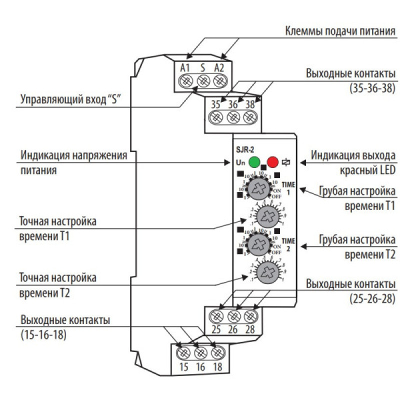Двухуровневое реле времени ETI 002470091 SJR-2 230V AC (2x16A AC1)