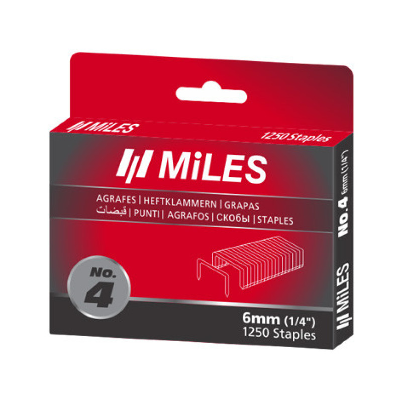 Скоби MILES No.4-12MM (1250шт)