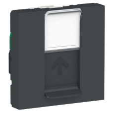 Одинарная компьютерная розетка Schneider Electric NU341154 RJ45 cat.5e UTP с полем для надписи 2М (антрацит)