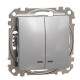 Двухклавишный выключатель Schneider Electric Sedna Design & Elements с подсветкой алюминий SDD113105L