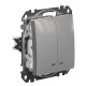 Двухклавишный выключатель Schneider Electric Sedna Design & Elements с подсветкой алюминий SDD113105L