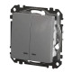 Двухклавишный выключатель Schneider Electric Sedna Design & Elements с подсветкой алюминий SDD113105L