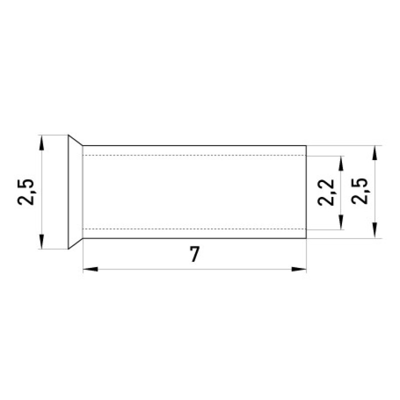 Неизолированный наконечник E.Next e.terminal.stand.en.2.5.7 2,5 кв.мм (s4038006)