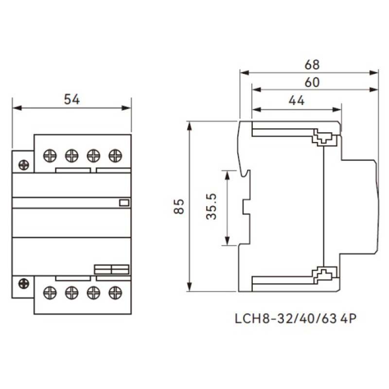 Модульний контактор TOSUNlux LCH8-63 4NO 4P 63A (6940151020264)