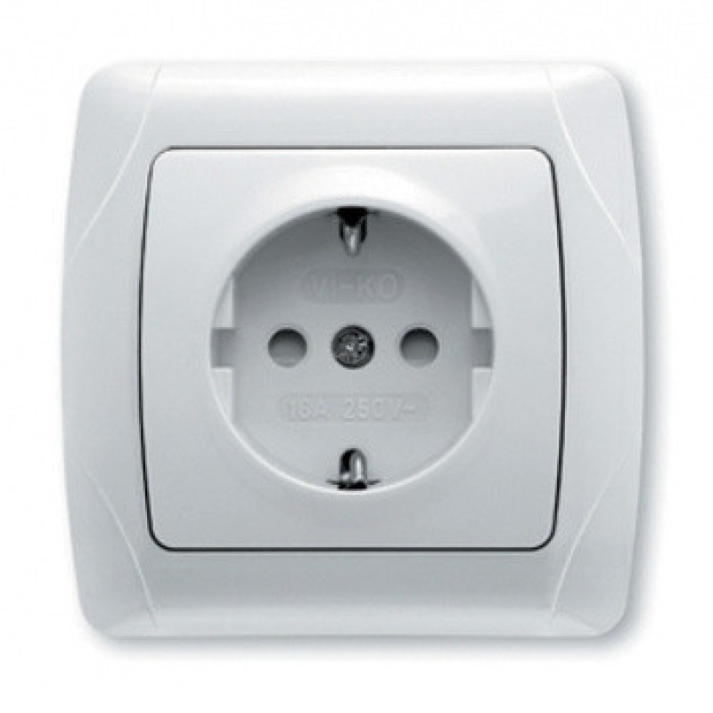 Розетка с защитными шторками, белая VIKO Carmen