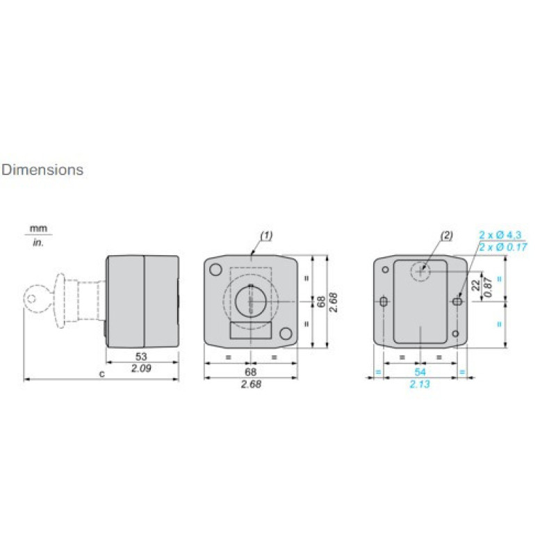 Кнопковий пост Schneider Electric XALD102 на 1 кнопку