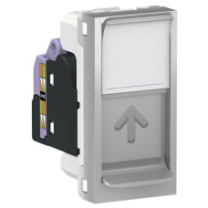 Одинарная компьютерная розетка Schneider Electric NU341630 RJ45 cat.6 STP с полем для надписи 1М (алюминий)