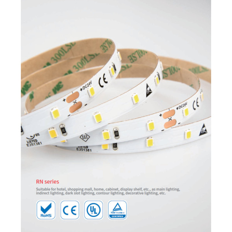 LED стрічка RISHANG 120-2835-12V-IP20 8,6W 818Lm 4000K 5м (RN08C0TA-B-NW)