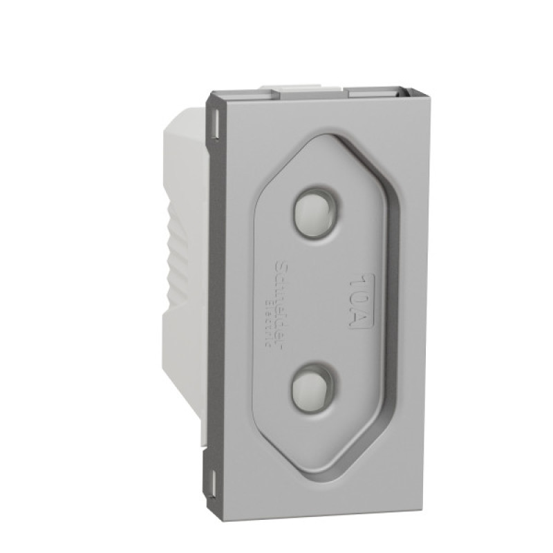Розетка Schneider Electric Unica New NU303130 со шторками винтовой зажим 1м алюминий