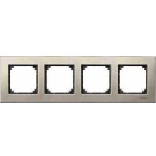 Четырехместная рамка M-ELEGANCE metal титан Merten, MTN403405