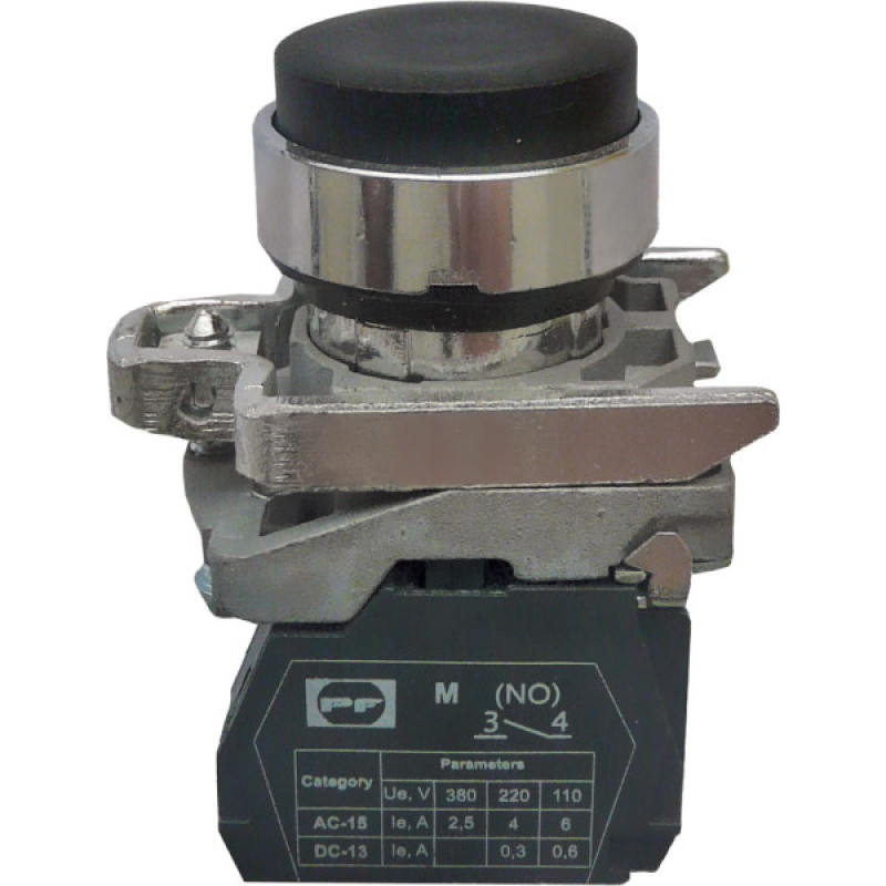 Кнопка Promfactor FP4-BL21 1NO черная (FP4-BL21)