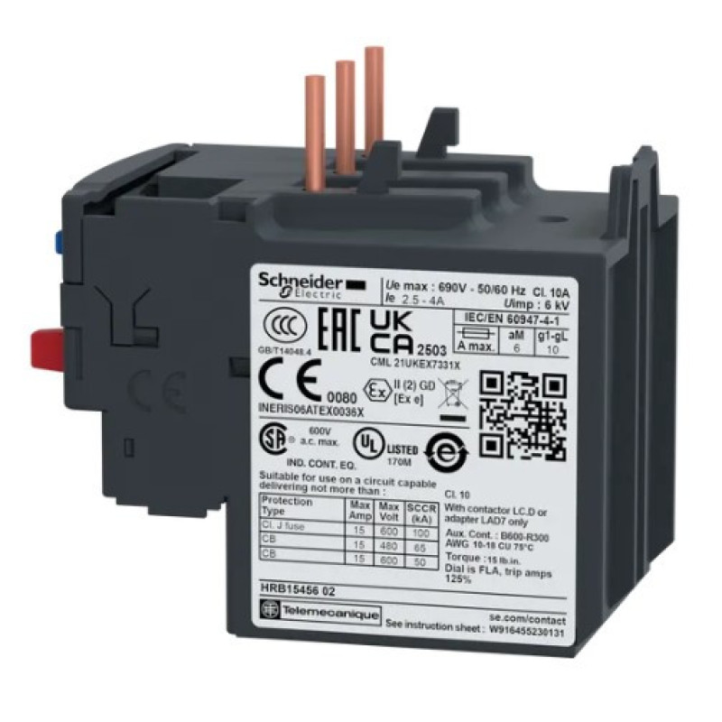 Тепловое реле Schneider Electric LRD08 2,5-4A