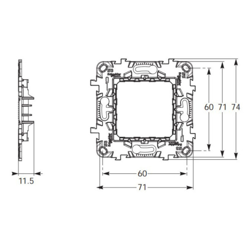 Суппорт Schneider Electric NU7002P пластиковый 2М