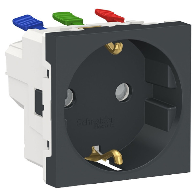 Розетка Schneider Electric NU305754 (зажимной контакт) 16А (антрацит)
