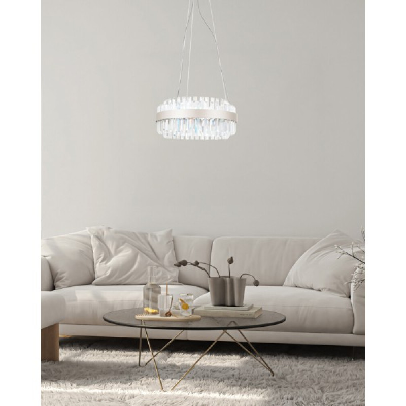 Підвісний світильник, люстра Italux PND-34386-1-CH-CL Horna LED 1x36W 3000K 2098Lm IP20 нікелевий