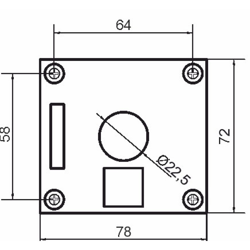Одноместный пост управления Promfactor FP4-BOX1W2 с металлической кнопкой "O" (Stop)