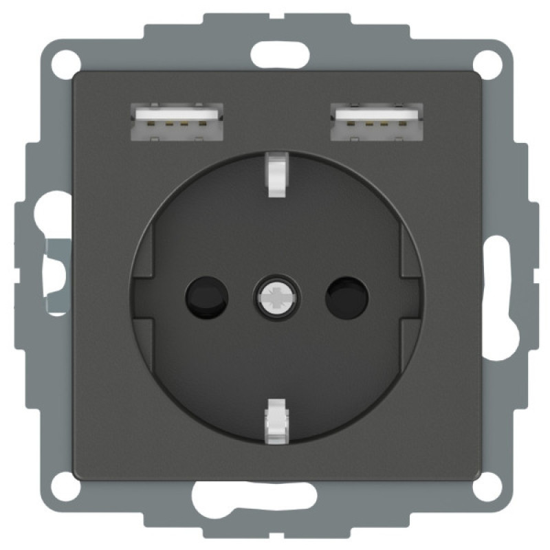 USB розетка Schuko Schneider Electric Merten System M MTN2366-0414 2 USB (антрацит)