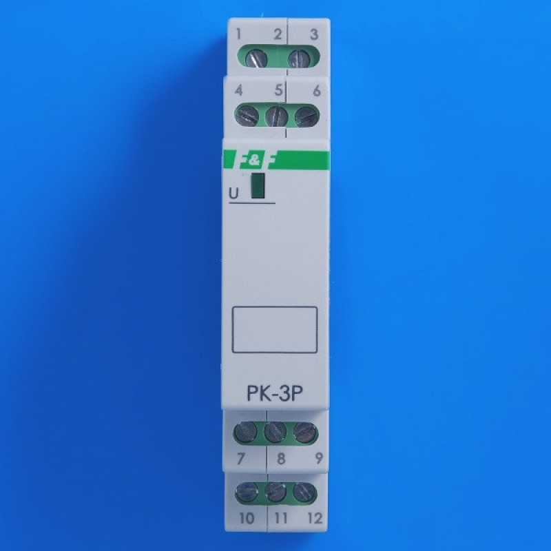 Допоміжне реле F&F PK-3P-12V 12В 3х8 А