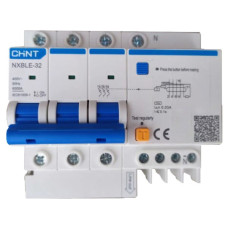 Диференційний вимикач Chint NXBLE-32 3P+N C16 30мА AC 6кА (819512)