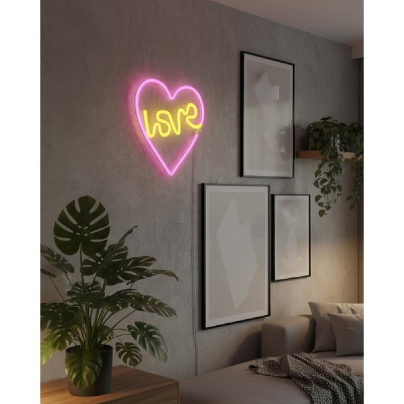 Бра, настенный светильник Goldlux 327154 Neon Love Heart LED 1x3W IP20 белый