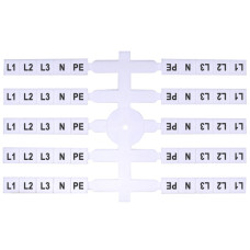 Маркировочная табличка ETI EO3 L1, L2, L3, N, PE 200шт (3901816)