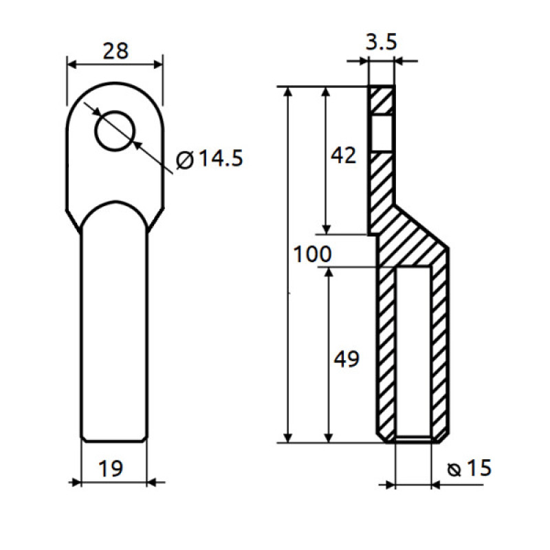 Кабельный наконечник Promfactor CL/CRL-120-14 медно-луженый