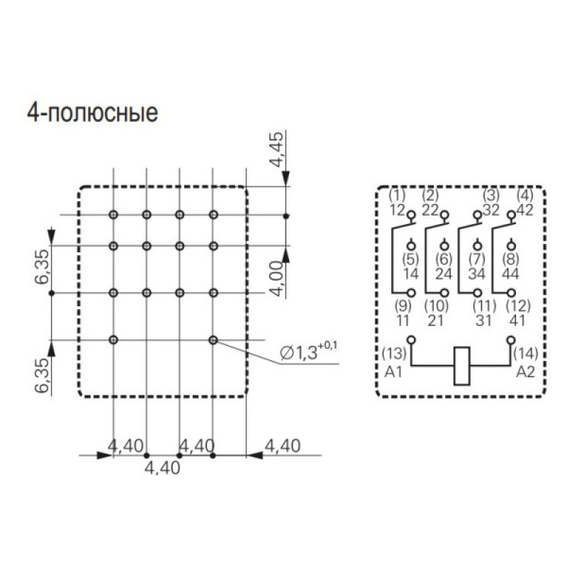 Мініатюрне реле Schrack PT570512 12В AC 6А