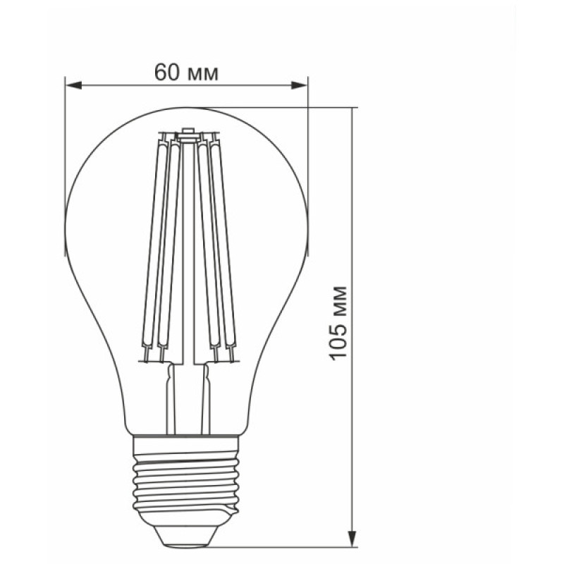 Светодиодная филаментная лампа Videx Filament A60FA E27 10Вт 2200K (VL-A60FA-10272) бронза