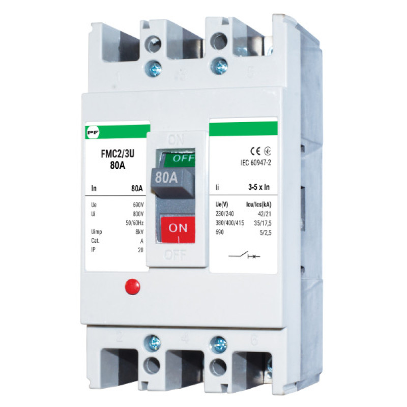 Корпусный автоматический выключатель Promfactor FMC2/3U 3P 80A 35кА 3-5In (FMC23U0080/5)