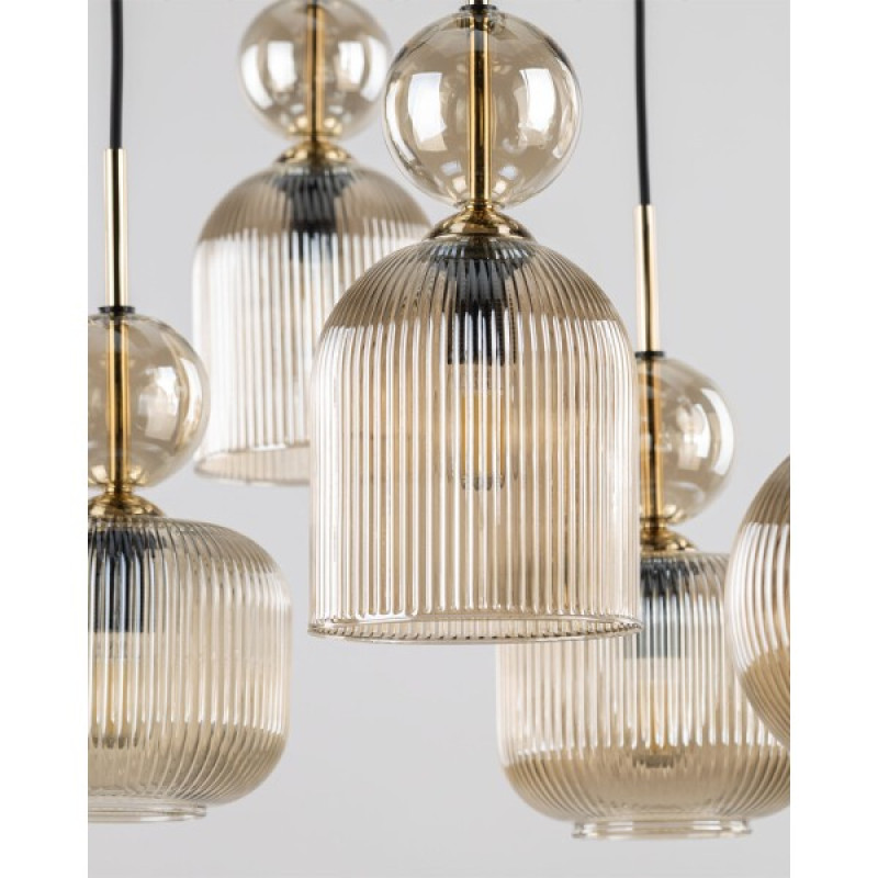 Підвісний світильник, люстра TK Lighting 11045 Sophia E14 8x10W IP20 бурштиновий