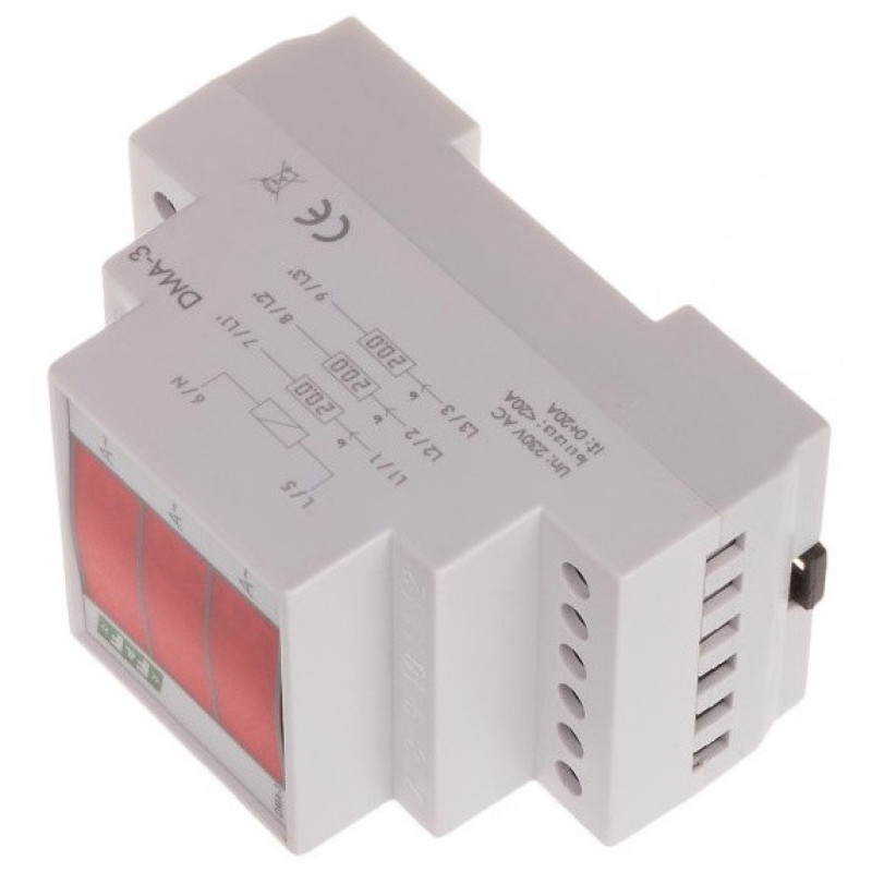 Трехфазный амперметр F&F DMA-3RMS 100-265В AC