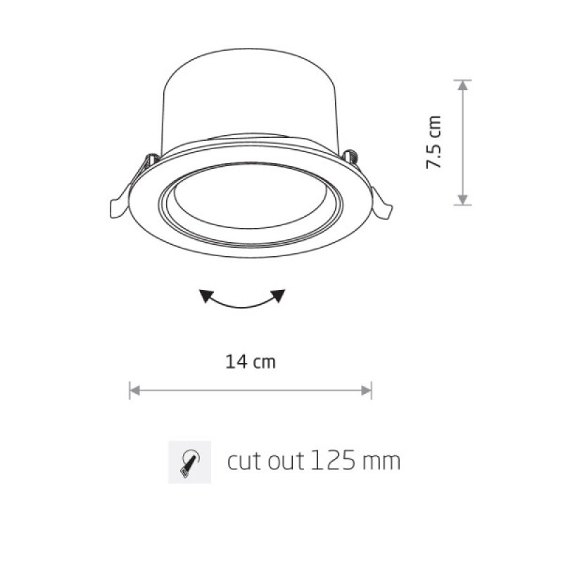 Точечный светильник Nowodvorski 10556 Egina LED 1x15W 4000K 1200Lm IP20 белый