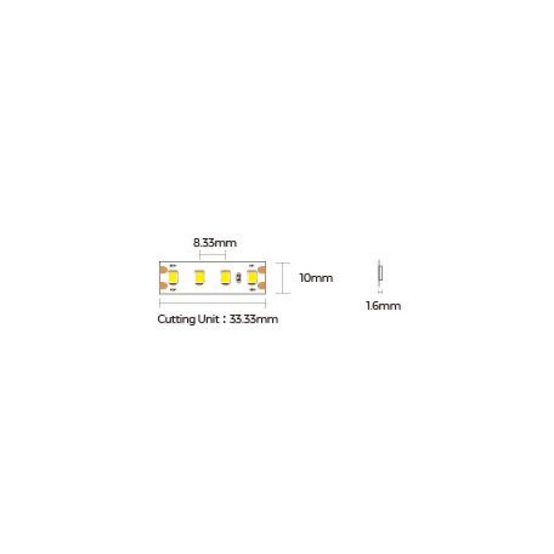 LED стрічка COLORS 120-2835-48V-IP20 8.8W 950Lm 3000K 5м (D8120-48V-10mm-WW)