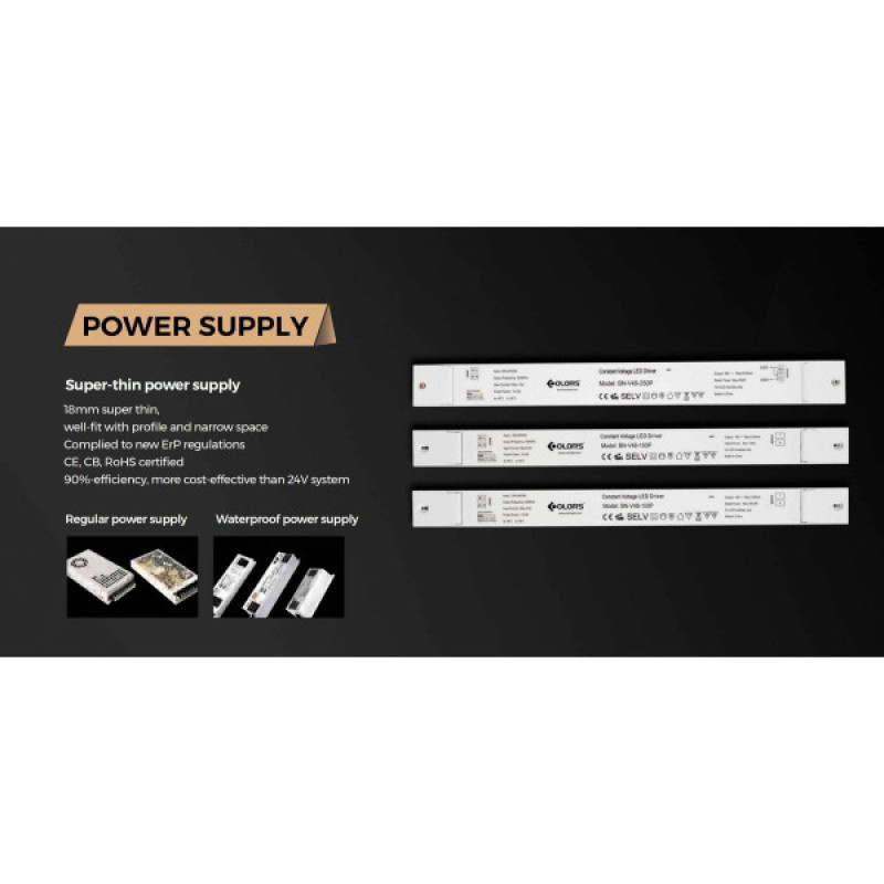 LED стрічка COLORS 120-2835-48V-IP20 8.8W 950Lm 3000K 5м (D8120-48V-10mm-WW)