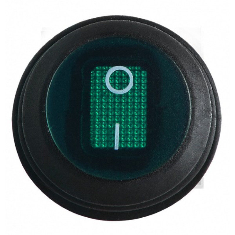 Перемикач Аско-Укрем KCD1-5-101NW GR/B (0-I) IP65 з підсвічуванням круглий зелений (A0140040075)