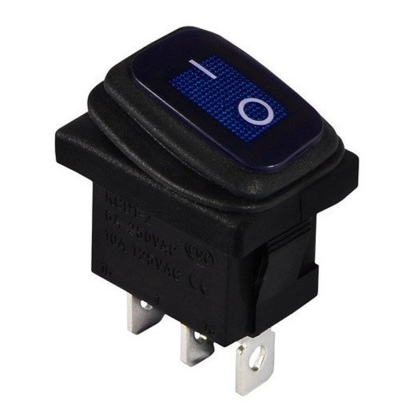 Переключатель TNSy KCD1-2-101WN BL/B с подсветкой IP65 синий (TNSy5500693)
