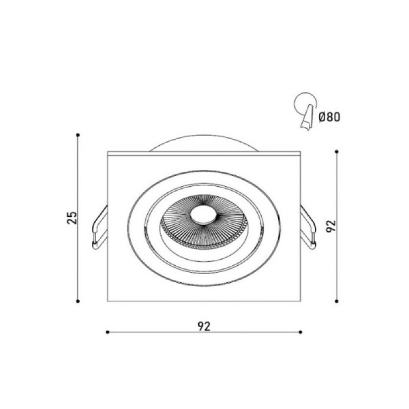 Точковий світильник Kloodi KD-BASE SQ92 GU10 1x10W IP20 Wh