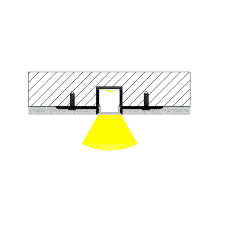 LED-профиль MLG под шпаклевку LD5414 с рассеивателем, 2 метра