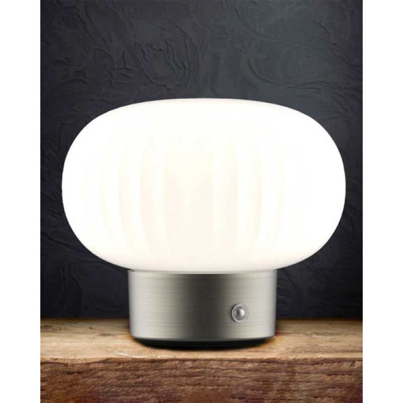 Настільна лампа з акумулятором Goldlux 329844 Latte Led 1x1.8W 2700K 150Lm IP20 Срібна