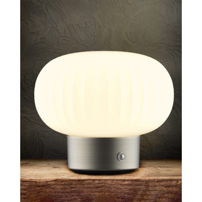 Настільна лампа з акумулятором Goldlux 329844 Latte Led 1x1.8W 2700K 150Lm IP20 Срібна