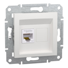Компьютерная розетка RJ45 UTP cat.5e Schneider Electric Asfora без рамки белая (EPH4370121)