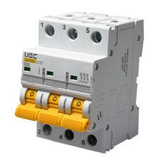 Автоматический выключатель UEC SB-M8 3P 32A D 4,5кA (MCB45-3-032-D)