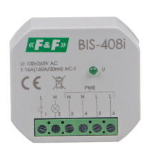 Бистабильное реле F&F BIS-408LED 165-265В AC 16А (защита от пускового тока)