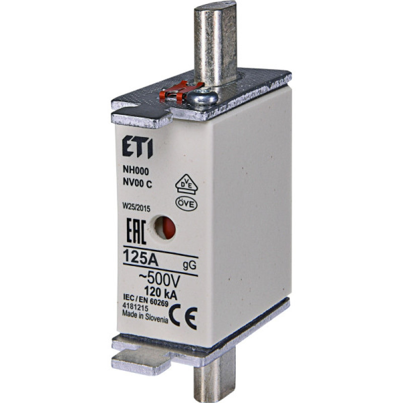 Запобіжник ETI 004181215 NH-000/gG 125A 500V KOMBI