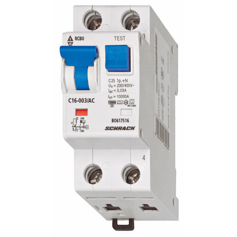 АВДТ Schrack BO617516 10кА 16А 30мА 1P+N х-ка C тип АС