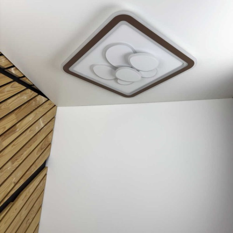 Светильник LED smart OREO+пульт 120W 3000-6000K IP20 коричневый квадрат ( 220415 )